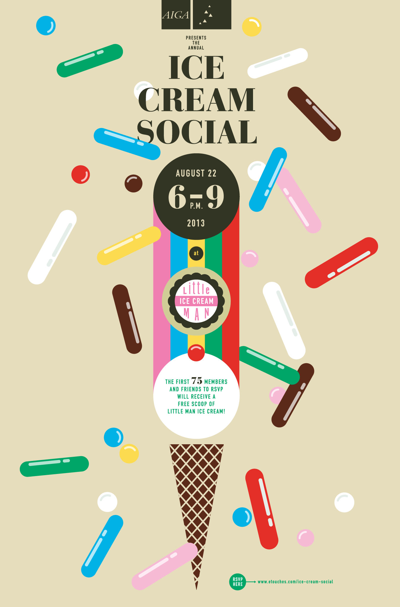 AIGA Colorado Ice Cream Social digital poster